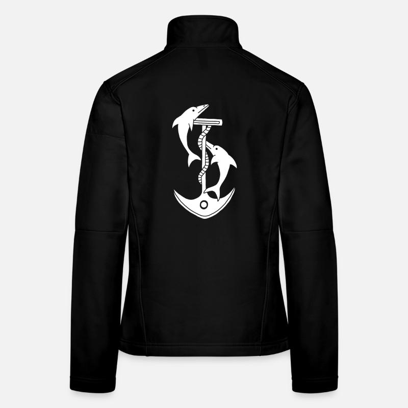Ancre et dauphins (blanc) Veste en tissu softshell Femme