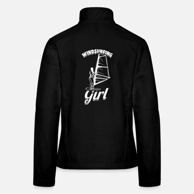 Windsurfer Mädchen - Frauen Softshelljacke - Schwarz