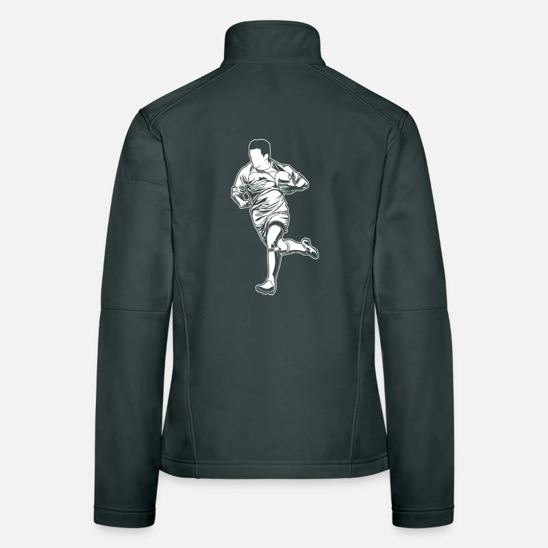 Rugby player drawing Women's Softshell Jacket