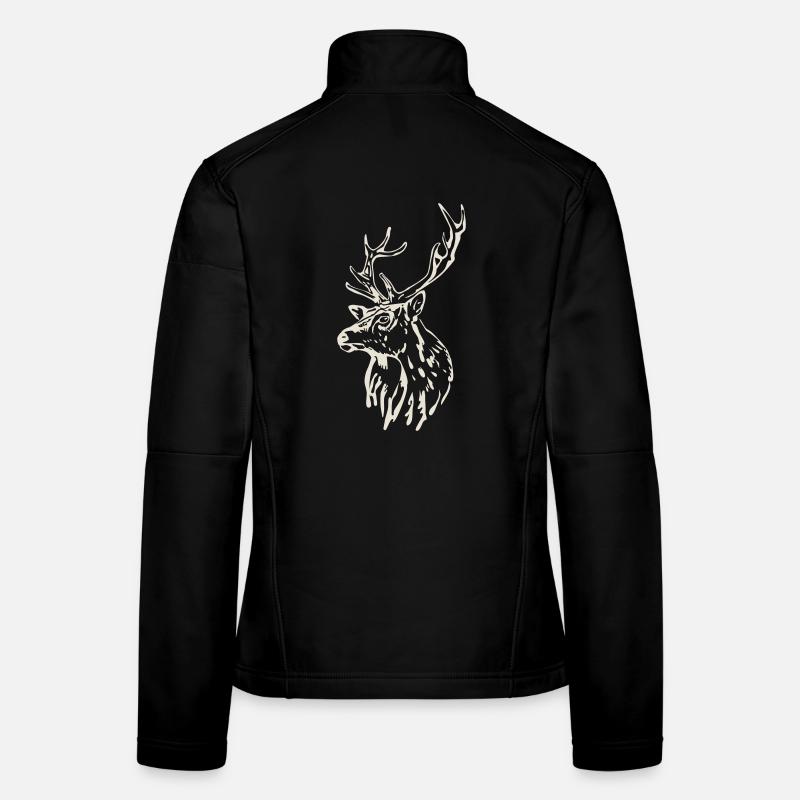 Hirschkopf [Weiß] Frauen Softshelljacke