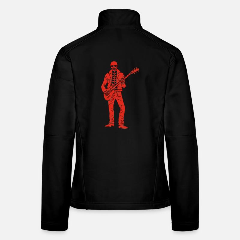 Guitarist Skeleton (Red) Women's Softshell Jacket