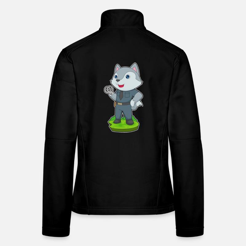 Wolf Polizist Handschellen Polizei Frauen Softshelljacke