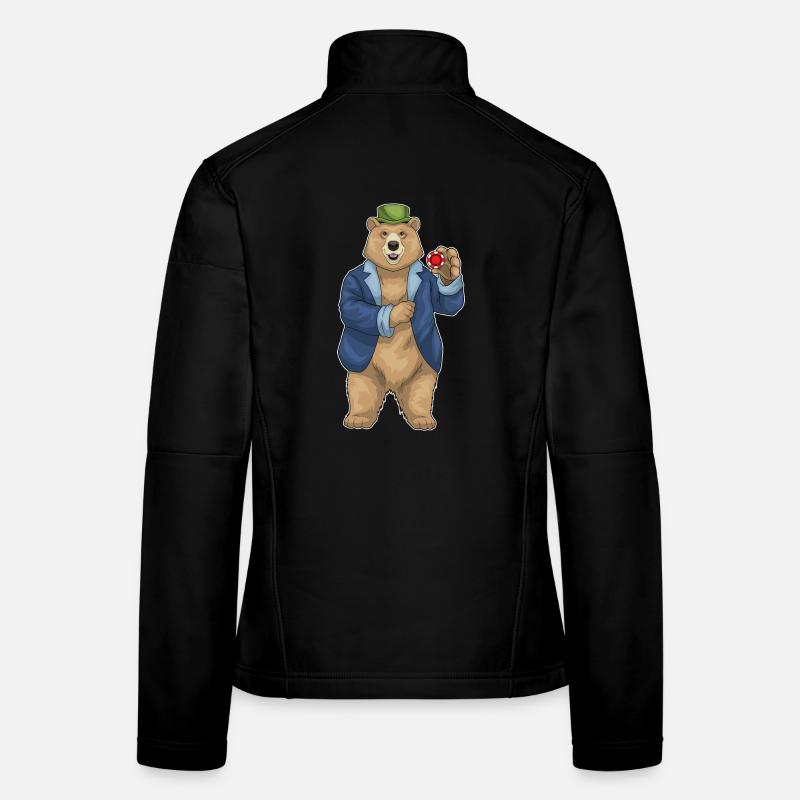 Bear Poker Jetons de poker Veste en tissu softshell Femme