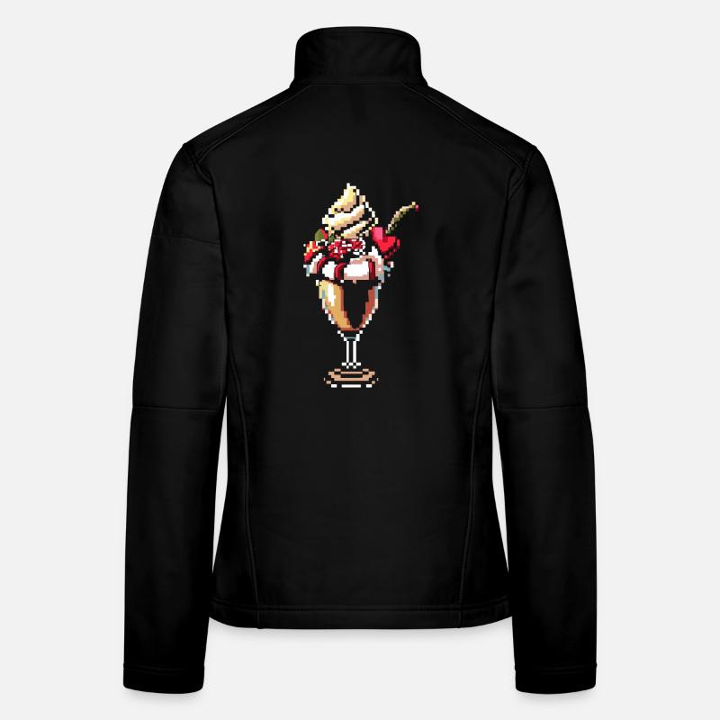 Ice cream sundae pixel graphic Women's Softshell Jacket