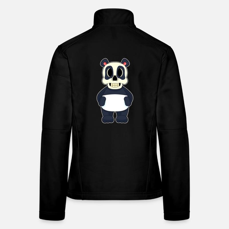Panda Halloween Skull - Women's Softshell Jacket - black