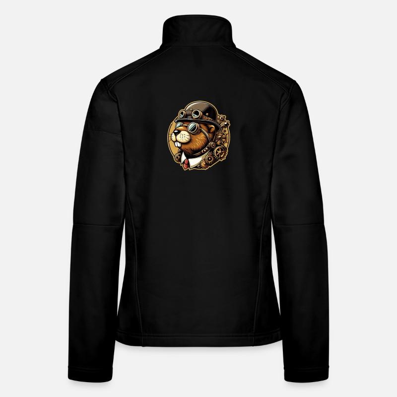 Beaver Steampunk Retro Women's Softshell Jacket
