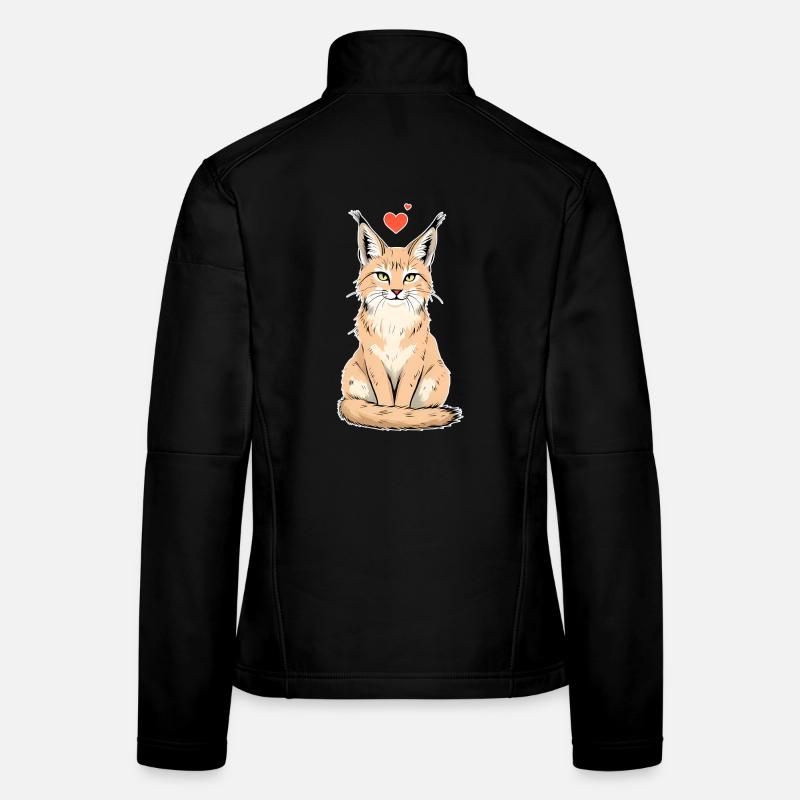 Lynx with Heart – Wild & Loving - Women's Softshell Jacket - black