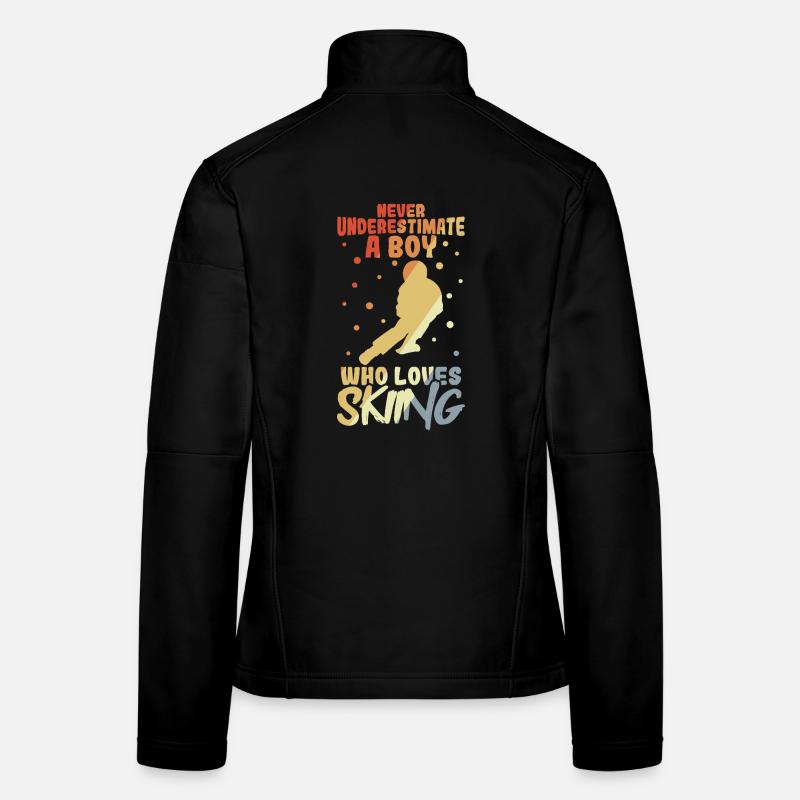 Funny ski boy Women's Softshell Jacket