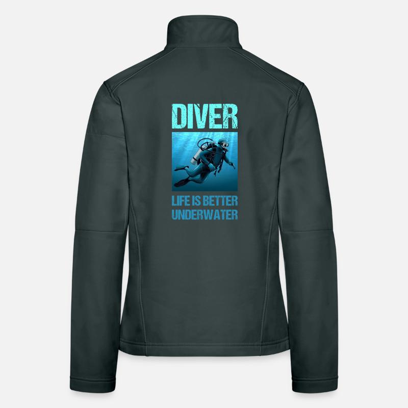Diver life is better underwater Frauen Softshelljacke