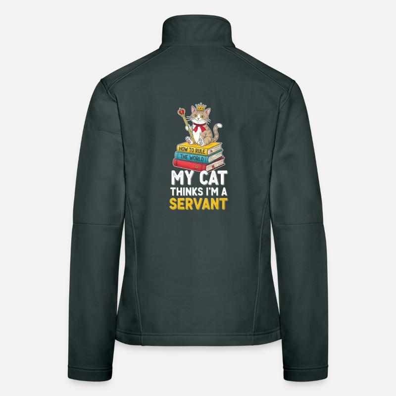 Motif de règle de couronne de chaton Veste en tissu softshell Femme