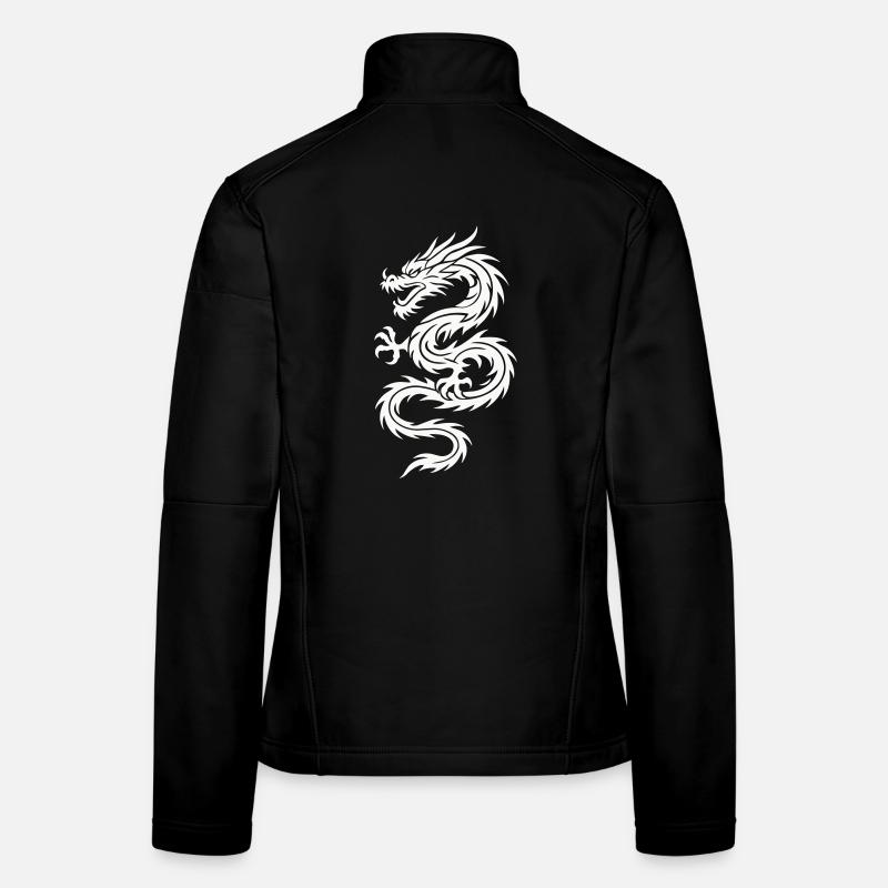 Tribal Dragon Silhouette Veste en tissu softshell Femme