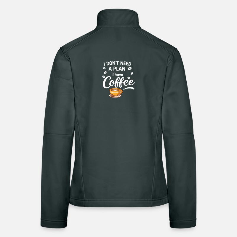 Pas de plan, le café suffit Veste en tissu softshell Femme