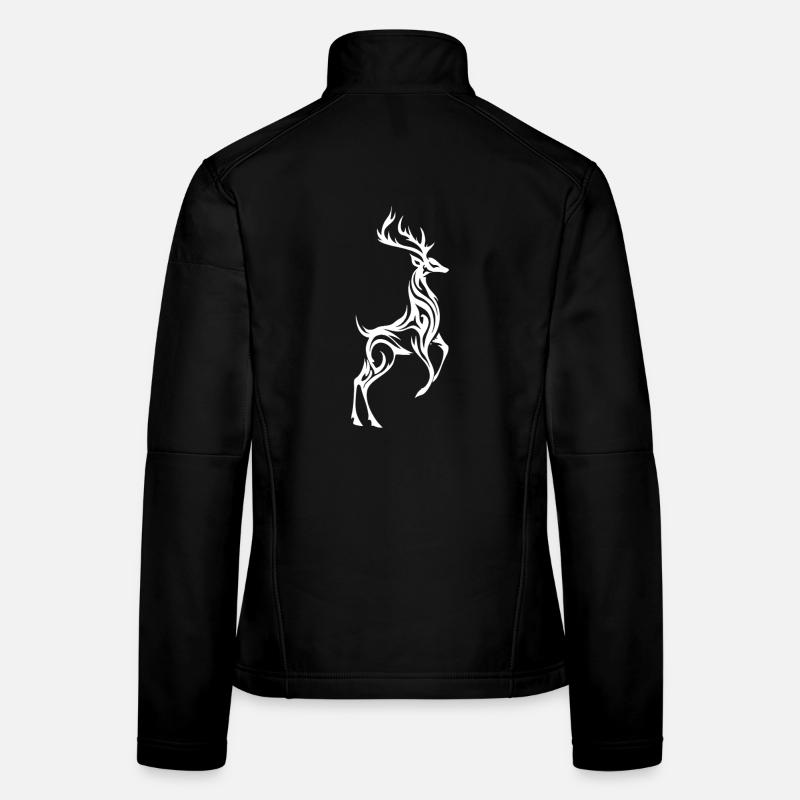 Wilder Hirsch-Silhouette Frauen Softshelljacke