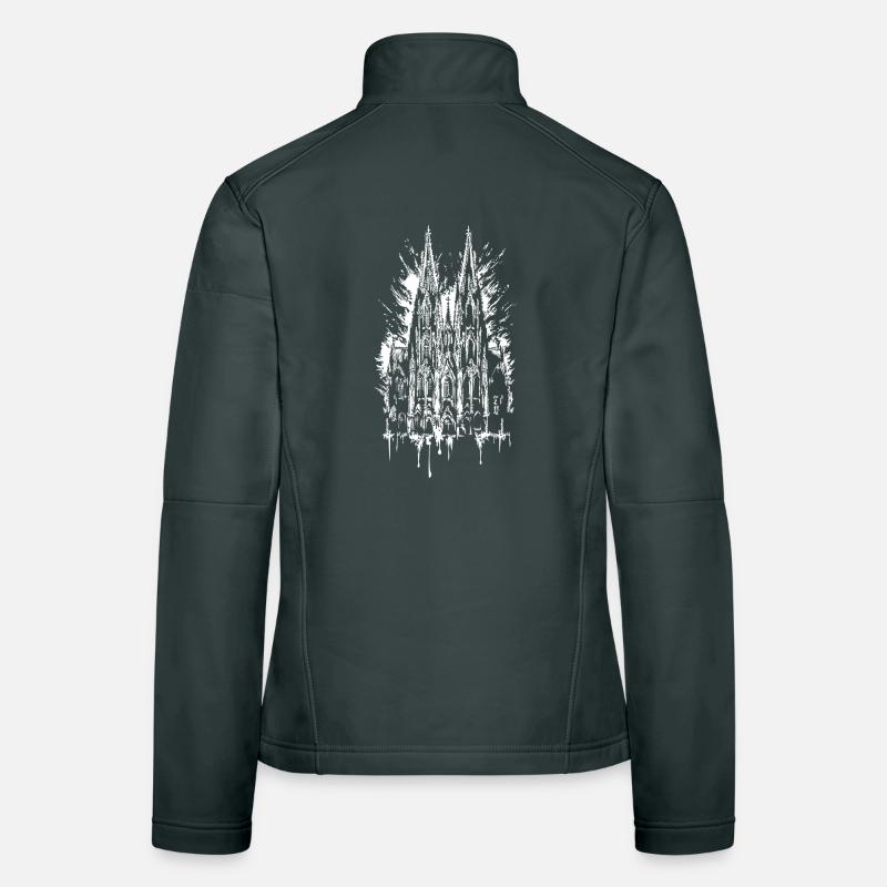 Cologne Cathedral Graffiti Splash Illustration Women's Softshell Jacket