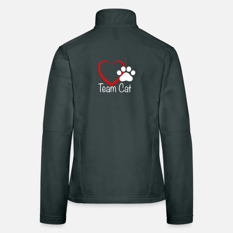 Team Cat mit Herzchen Frauen Softshelljacke