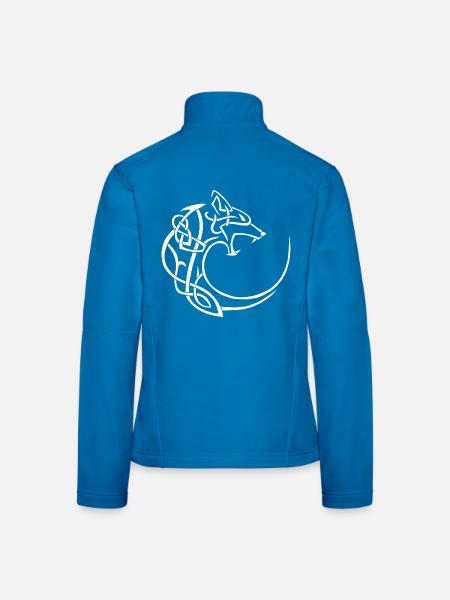 Weißer Mondwolf - Frauen Softshelljacke - Schwarz - Hinten