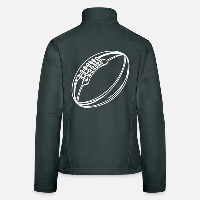 Rugby Ball Drawing Women's Softshell Jacket