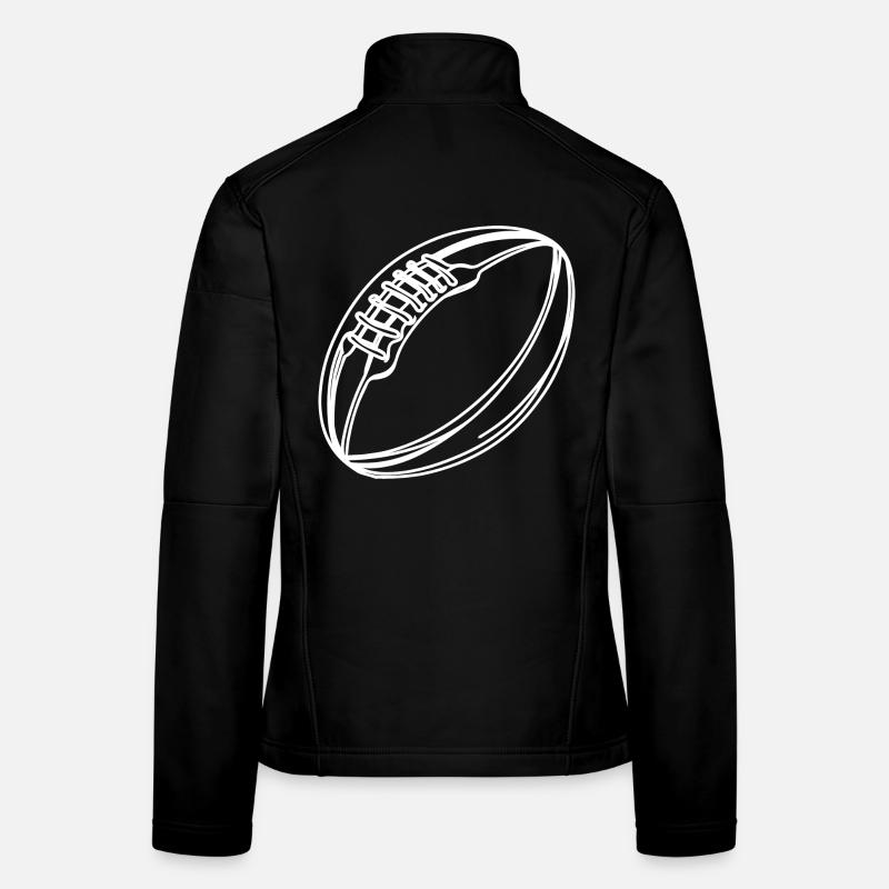 Dessin de ballon de rugby Veste en tissu softshell Femme