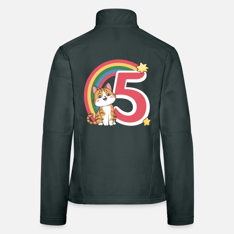 Chat mignon - 5e anniversaire - 5 ans Veste en tissu softshell Femme