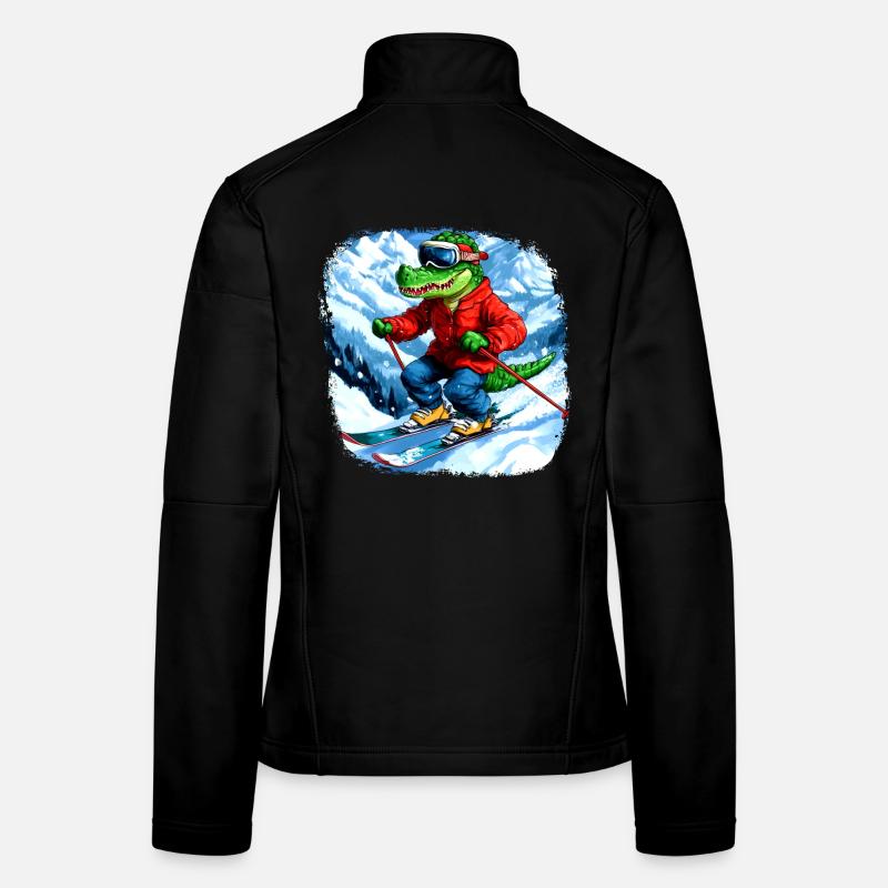 Krokodil Skifahrer Frauen Softshelljacke