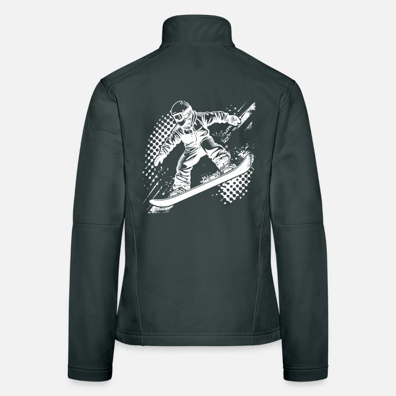 Dessin de snowboarder Veste en tissu softshell Femme