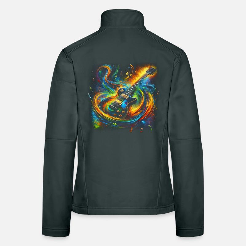 Colorful Guitar Expression Women's Softshell Jacket