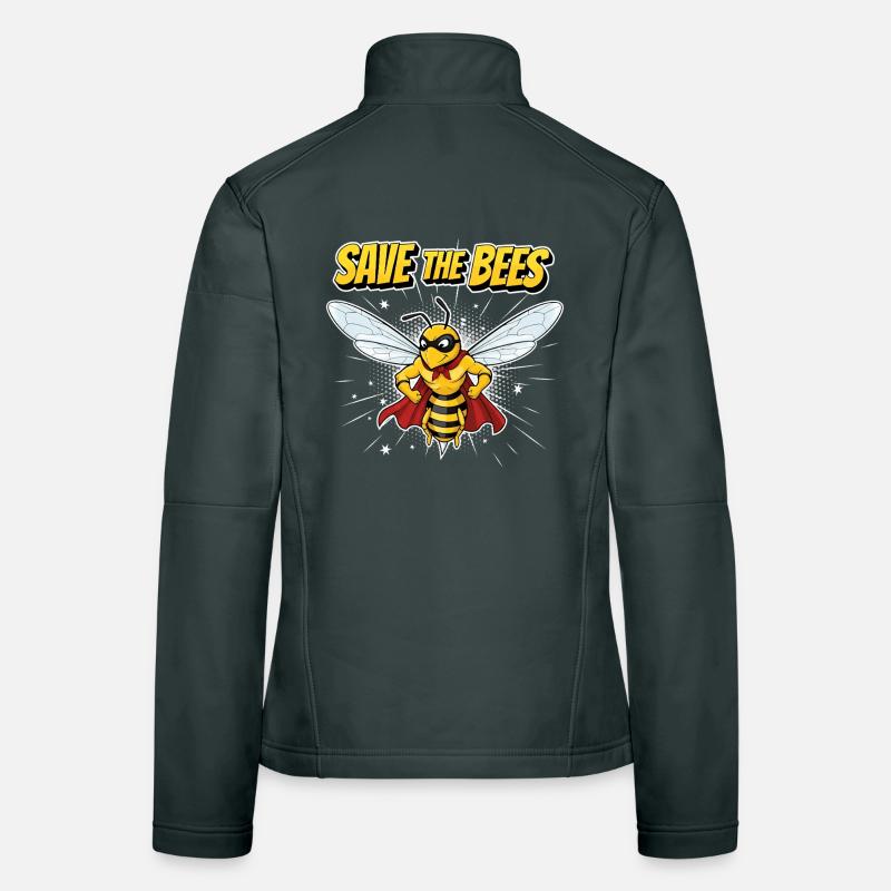 Comic Bee Hero Motto Women's Softshell Jacket