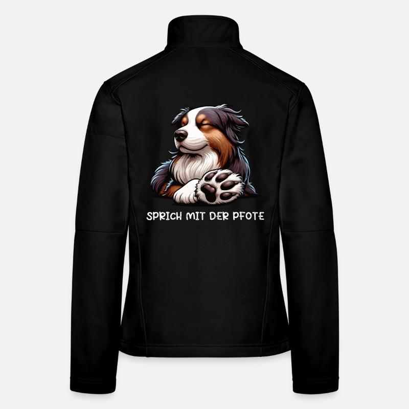 Sprich mit der Pfote Australian Shepherd Aussie  - Frauen Softshelljacke - Schwarz