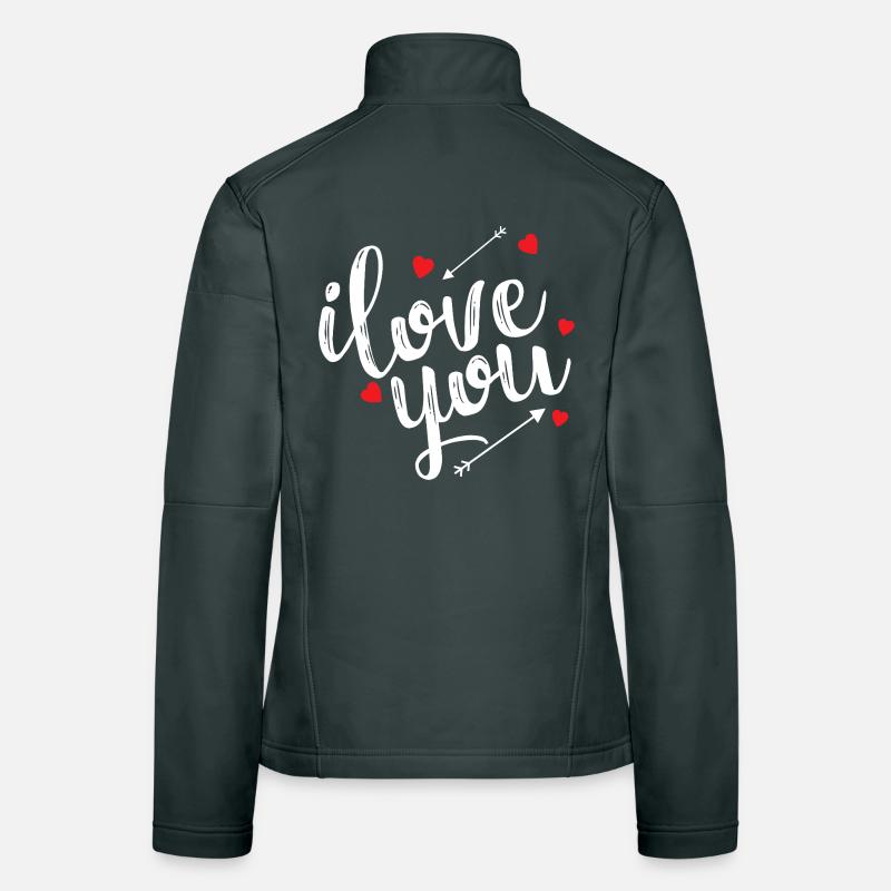 Je T'aime Déclaration Amour Romantique Passion Veste en tissu softshell Femme