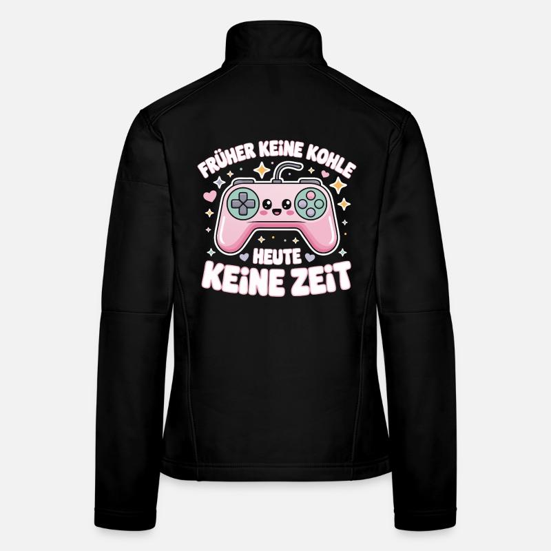 Retro Gamepad Slogan Motif Gamer Design Women's Softshell Jacket