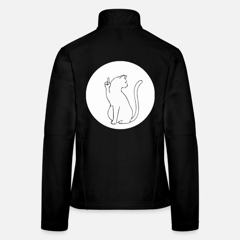 Katze Katzen Cat Kätzchen Mieze Mittelfinger Frauen Softshelljacke