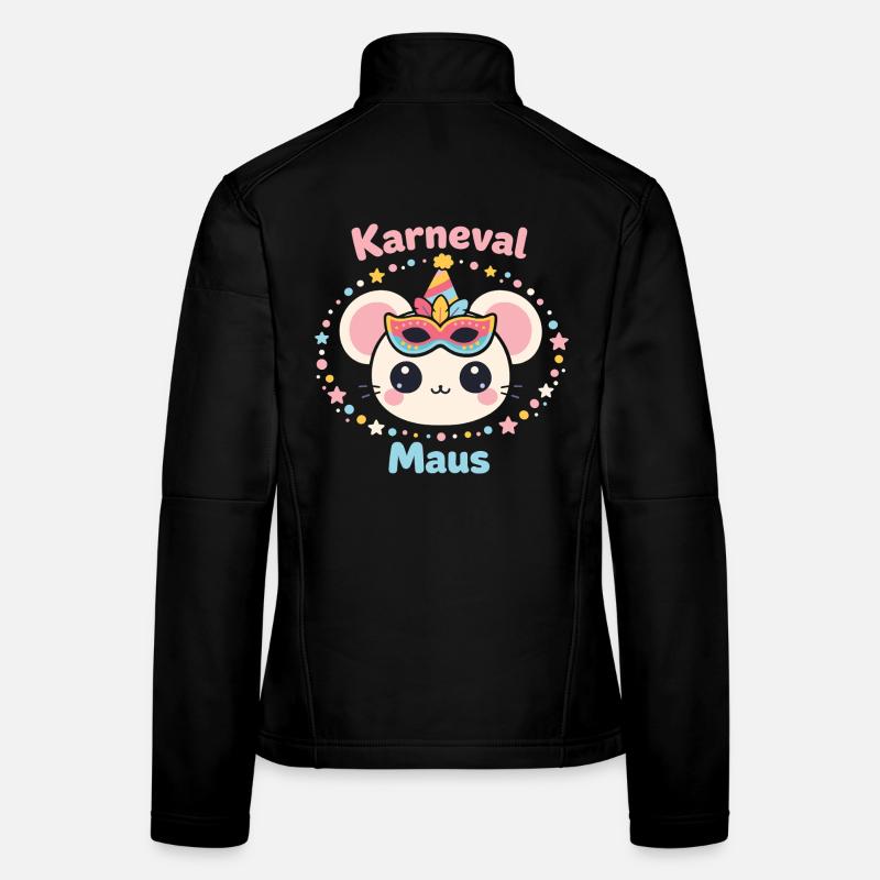 Karneval Maus Kostüm Damen Süß Fasching - Frauen Softshelljacke - Schwarz
