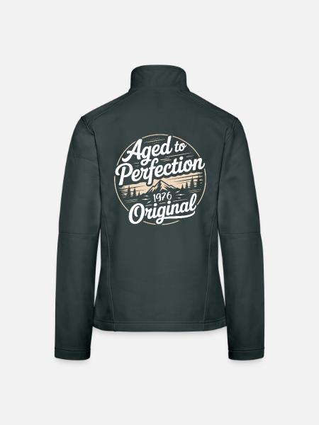 Jahrgang 1976 geboren Retro Original 1976 - Frauen Softshelljacke - Schwarz - Hinten