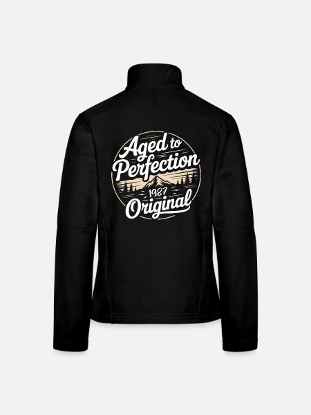 Jahrgang 1987 geboren Retro Original 1987 - Frauen Softshelljacke - Schwarz - Hinten