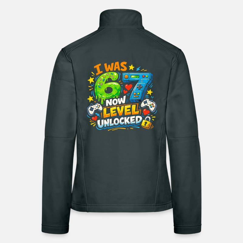 J’avais 6 ans maintenant niveau 7 débloqué 7e anniversaire Joueur 67 Veste en tissu softshell Femme