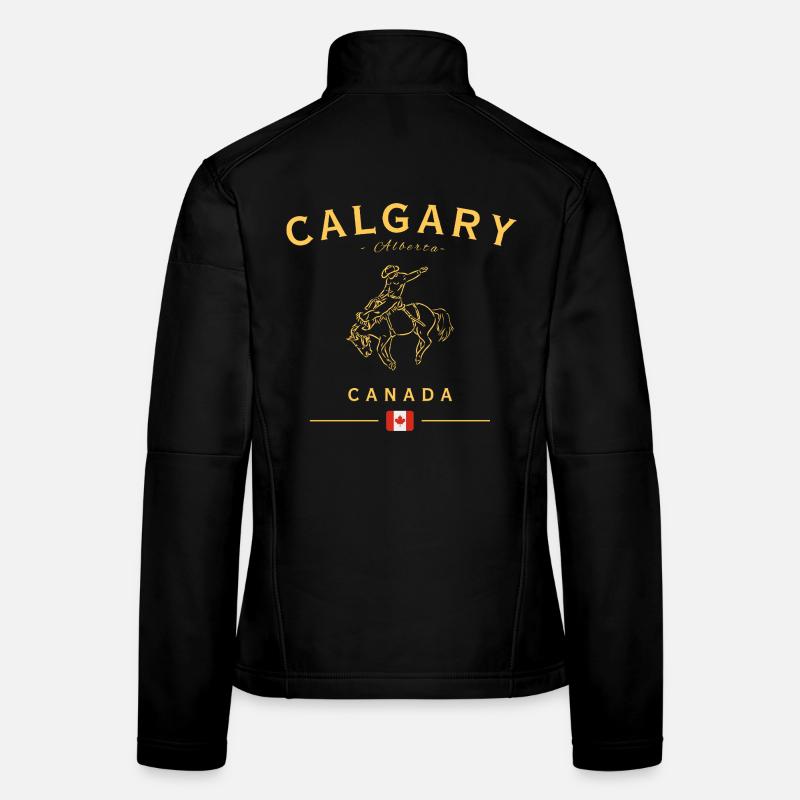 Calgary Rodeo Gold Alberta Canada - Women's Softshell Jacket - black