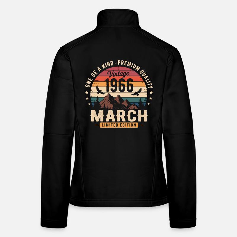 Mars 1966 Cadeau 60eme Anniversaire March 1966 Veste en tissu softshell Femme