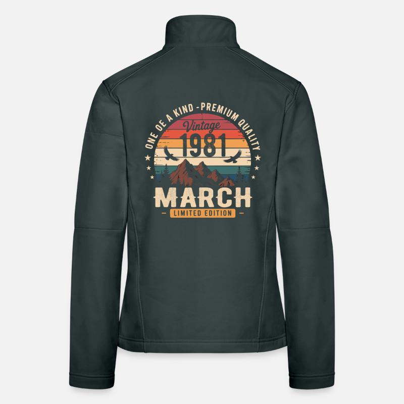 March 1981 45th Anniversary Gift March 1981 Women's Softshell Jacket