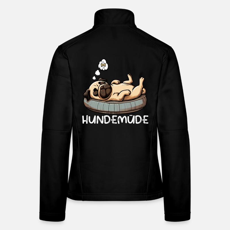 Hundemüde Mops Möpse Mopsbesitzer Mopsliebhaber  Frauen Softshelljacke