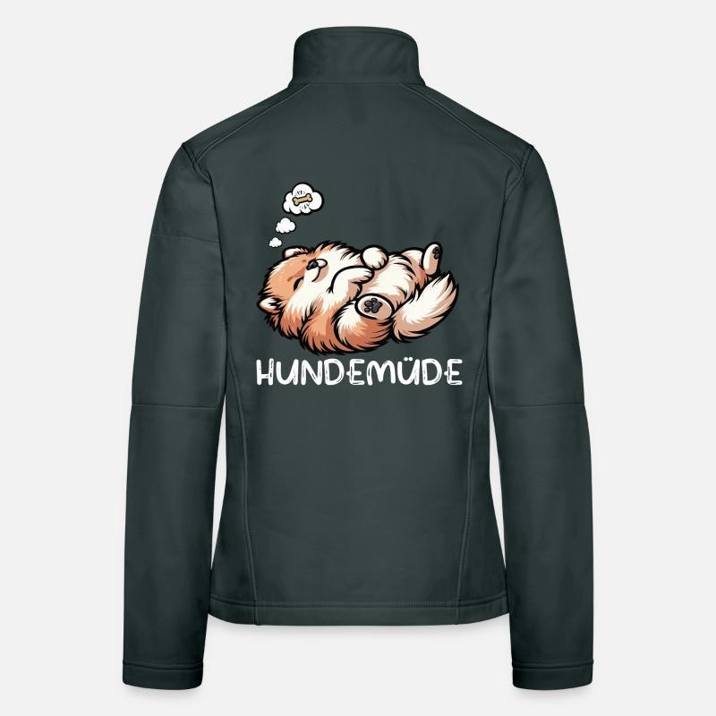 Hundemüde Zwergspitz Zwergspitze Spitzhund Spitz Frauen Softshelljacke