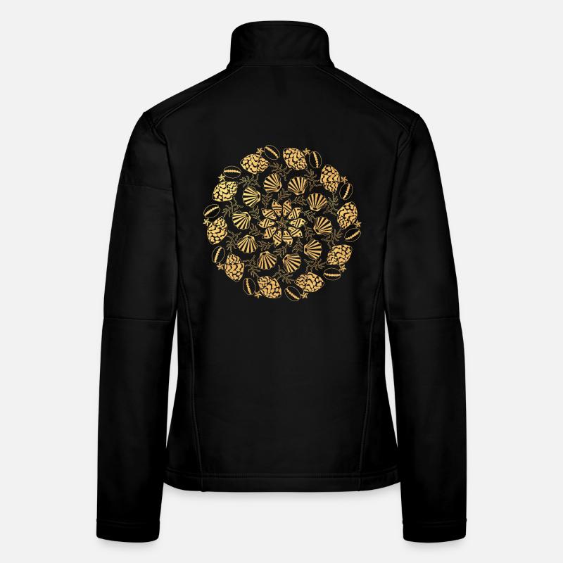 Mandala de coquillage - or Veste en tissu softshell Femme