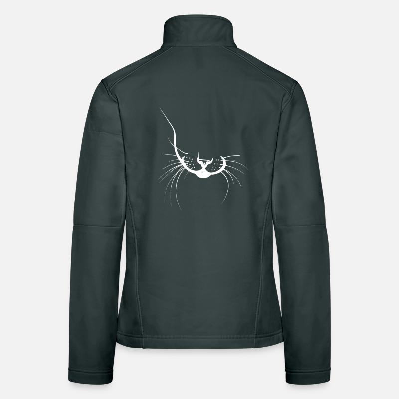 Silhouette de chat moustaches Veste en tissu softshell Femme