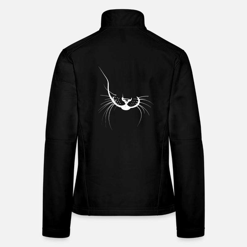 Silhouette de chat moustaches Veste en tissu softshell Femme