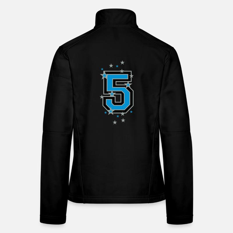 Number five decorated with stars Women's Softshell Jacket