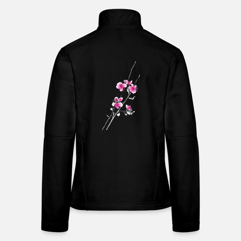 Branche des fleurs de cerisier Veste en tissu softshell Femme