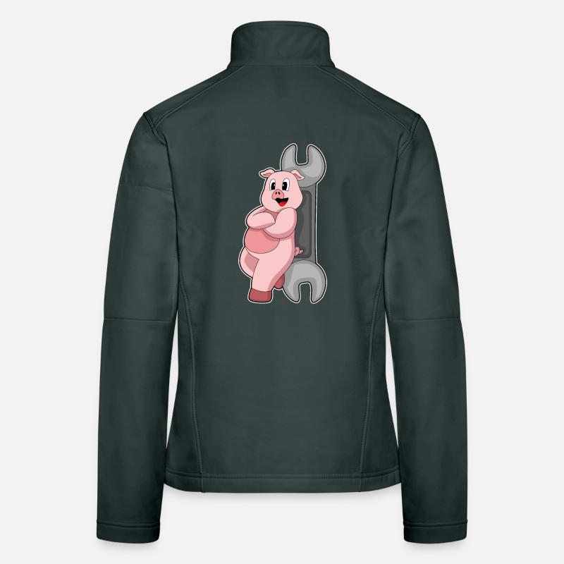 Pig Mechanic Wrench Workshop Women's Softshell Jacket