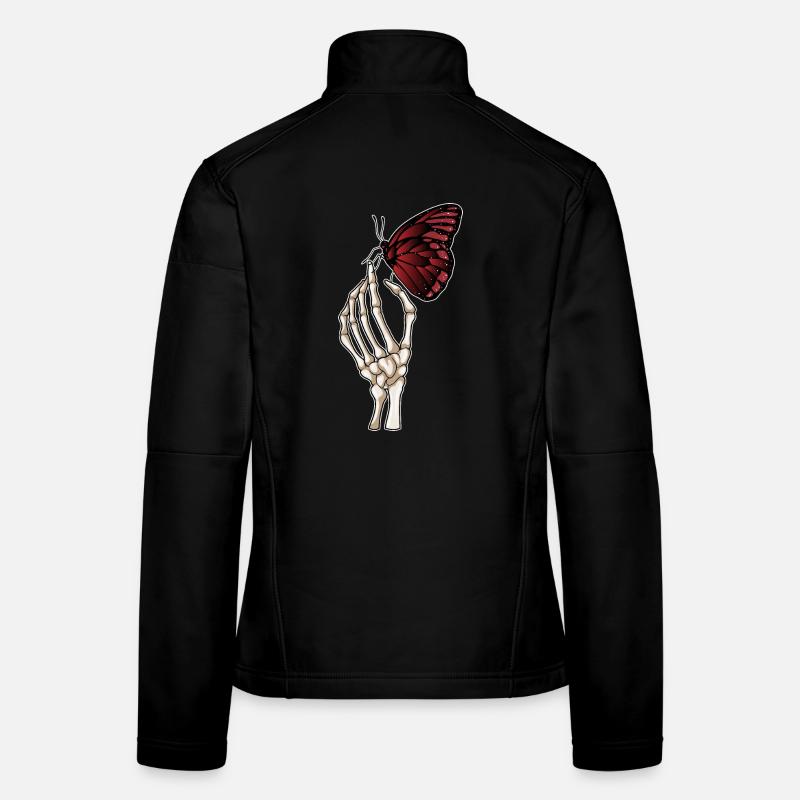 Skeleton Hand Butterfly Women's Softshell Jacket