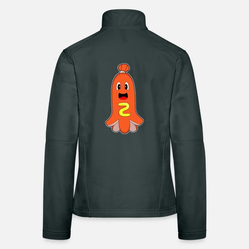 Moutarde Hot-Dog Octopus Veste en tissu softshell Femme