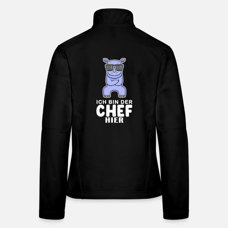 Chef Spruch mit Nashorn Motiv Frauen Softshelljacke