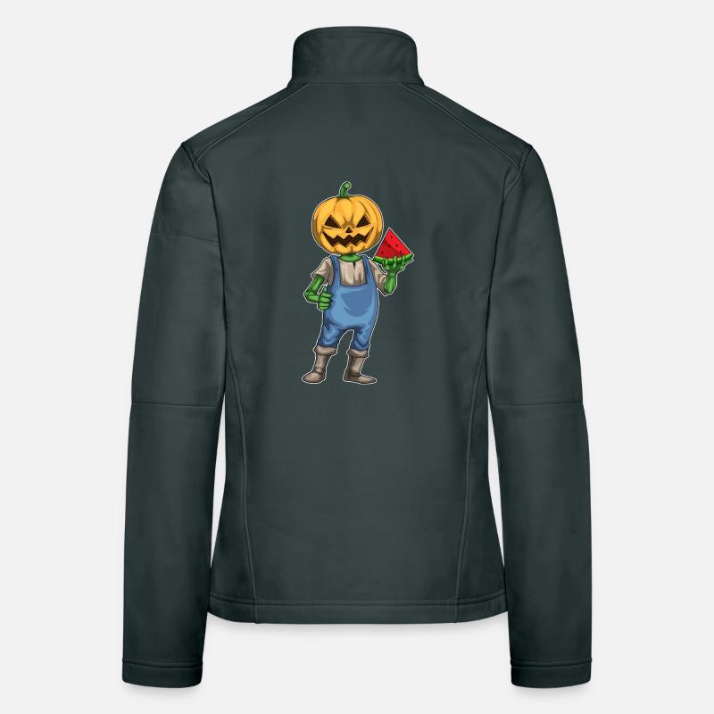 Pastèque d’Halloween Jack O’Lantern Veste en tissu softshell Femme
